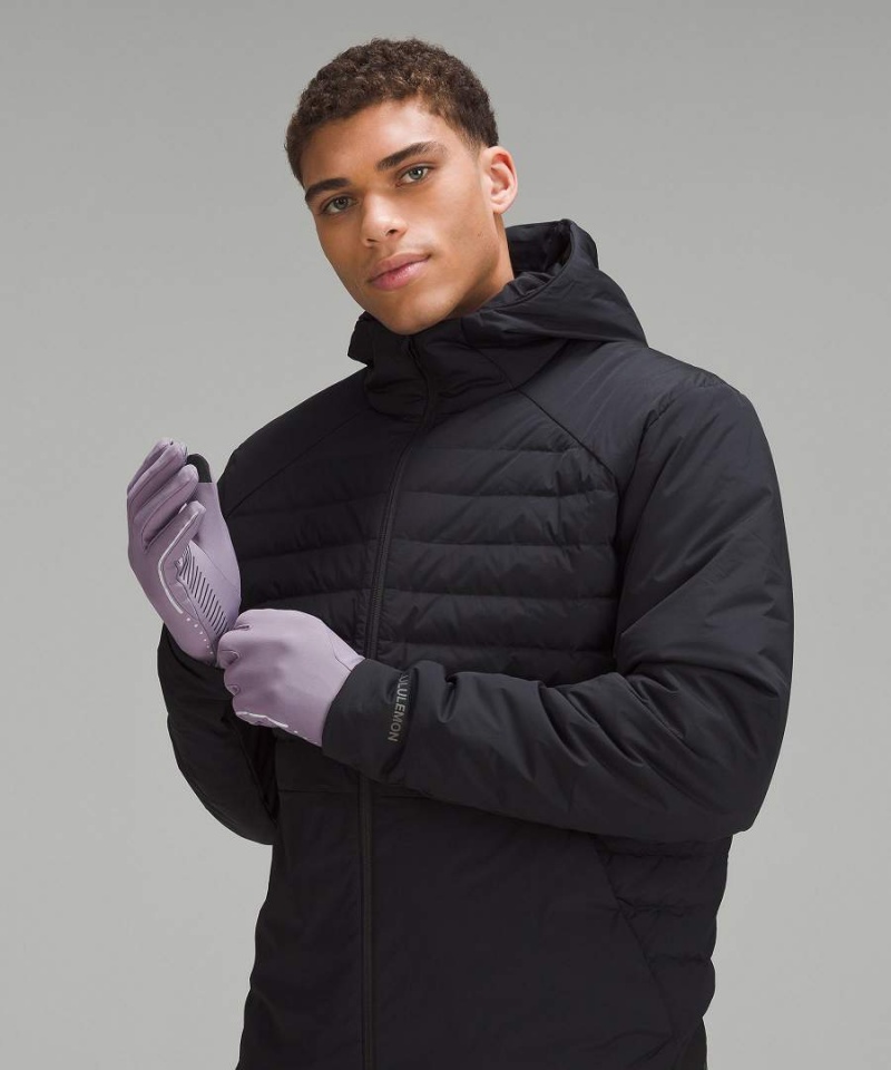 Lululemon Fast and Free Fleece Löpar Handskar Herr Lila Grå Svarta Sverige | NICGMA489