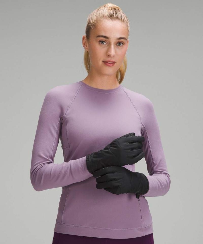 Lululemon Fast and Free Fodrade Löpar Handskar Dam Svarta Sverige | YWZDUG389