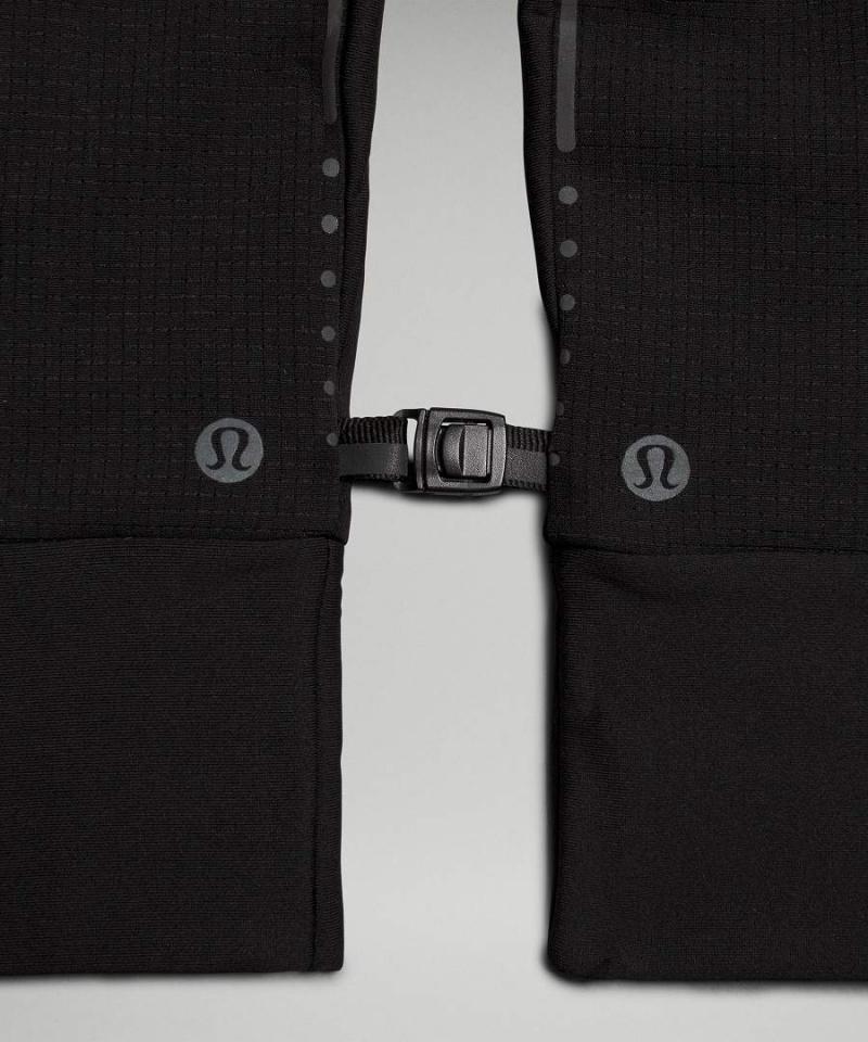 Lululemon Fast and Free Fodrade Löpar Handskar Herr Svarta Sverige | RKFEVU508