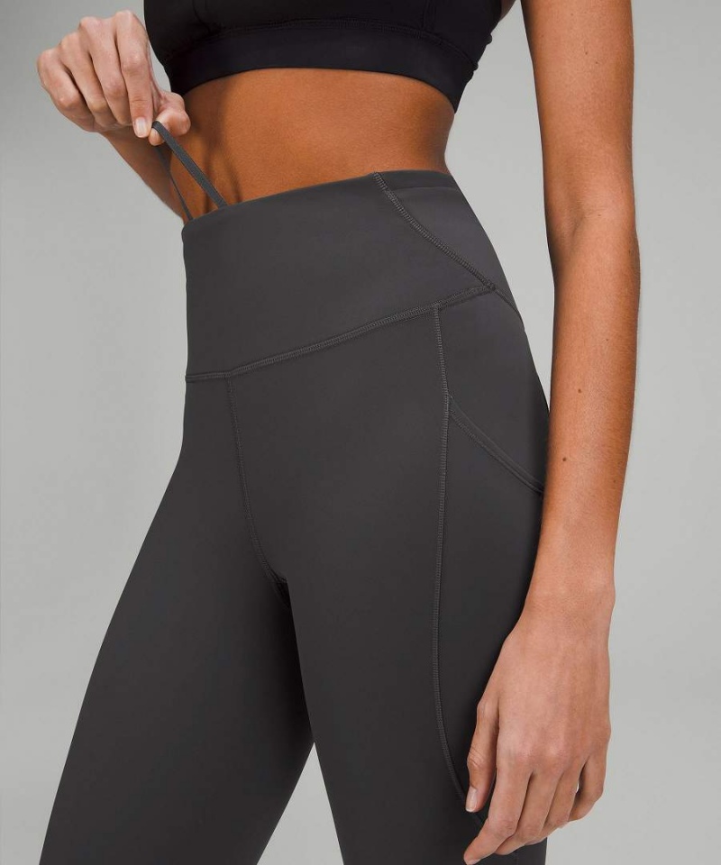 Lululemon Fast and Free High-Rise 25” Pockets Updated Tights Dam Mörkgrå Sverige | JPBWZS502