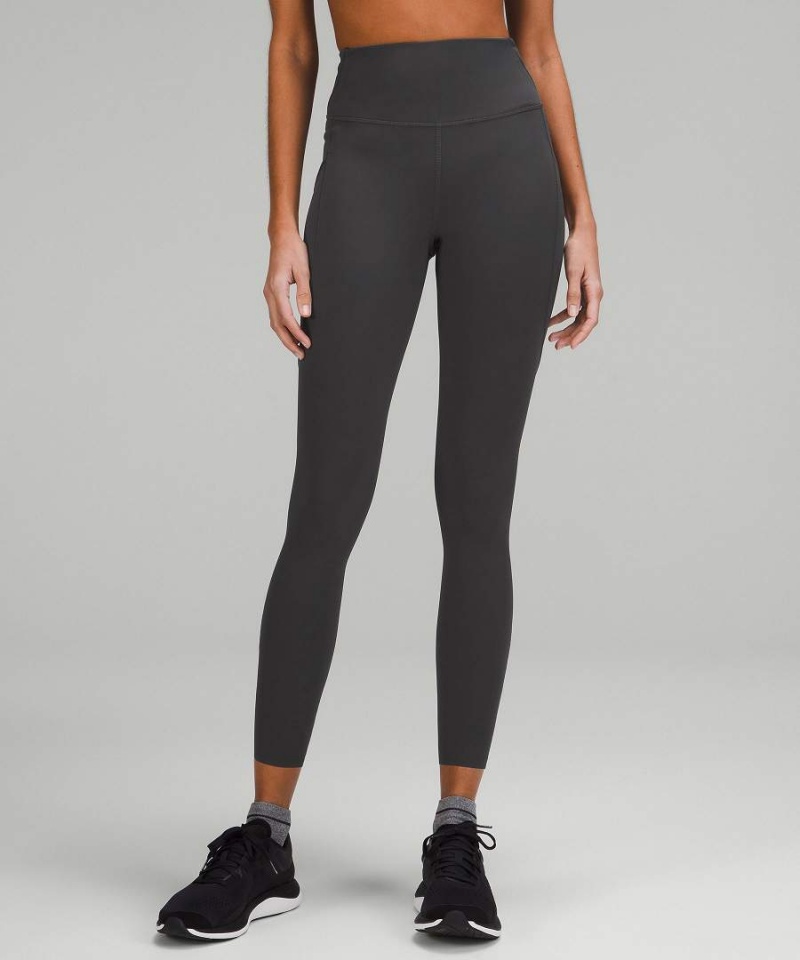 Lululemon Fast and Free High-Rise 25” Pockets Updated Tights Dam Mörkgrå Sverige | JPBWZS502