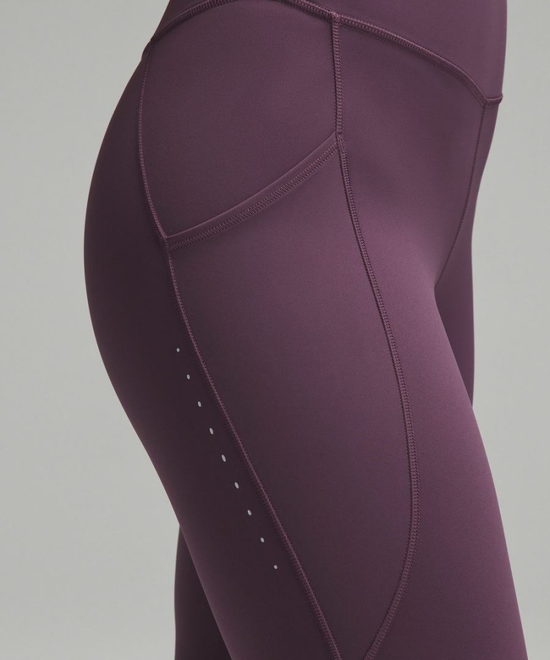 Lululemon Fast and Free High-Rise 25” Pockets Updated Tights Dam Lila Sverige | UCISLW129