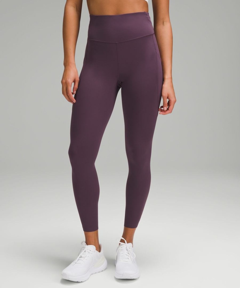 Lululemon Fast and Free High-Rise 25” Pockets Updated Tights Dam Lila Sverige | UCISLW129