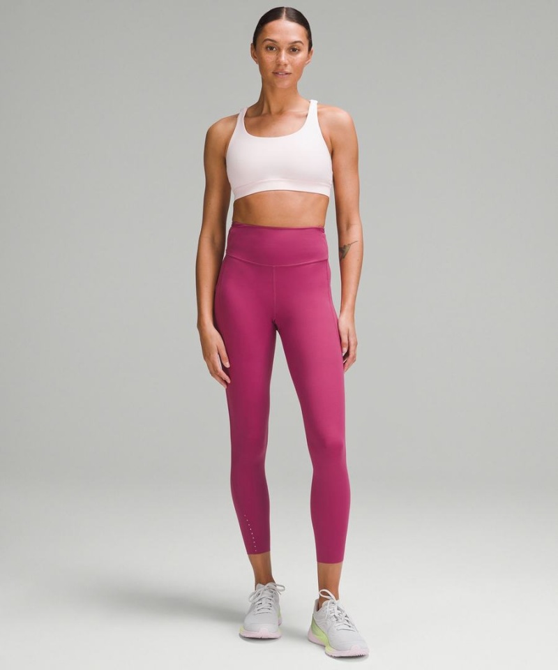Lululemon Fast and Free High-Rise 25” Pockets Updated Tights Dam Lila Sverige | NLOWGR709
