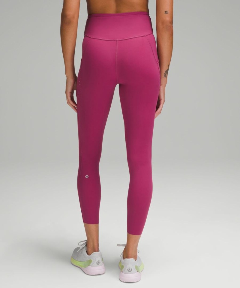 Lululemon Fast and Free High-Rise 25” Pockets Updated Tights Dam Lila Sverige | NLOWGR709