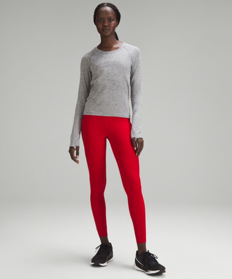 Lululemon Fast and Free High-Rise 25” Pockets Updated Tights Dam Mörkröda Sverige | ZLCWHA201