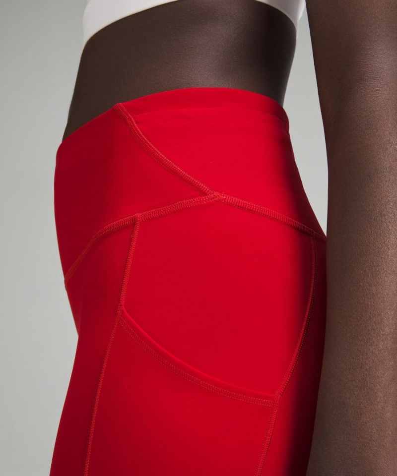 Lululemon Fast and Free High-Rise 25” Pockets Updated Tights Dam Mörkröda Sverige | ZLCWHA201