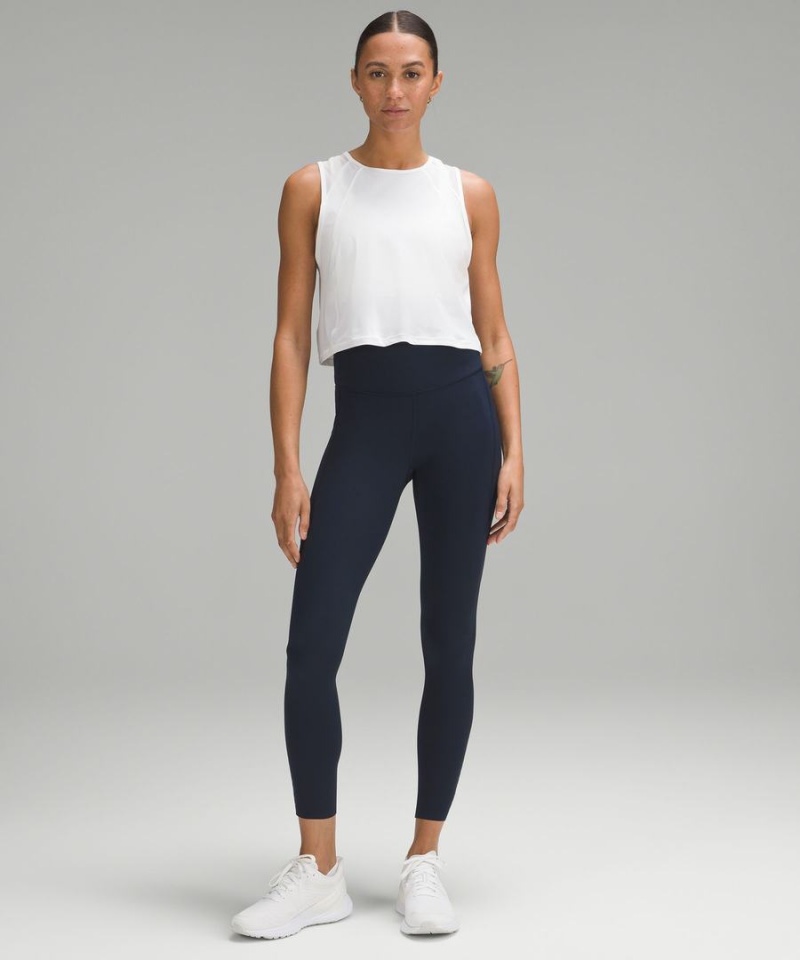 Lululemon Fast and Free High-Rise 25” Pockets Updated Tights Dam Marinblå Sverige | VOPSUH589