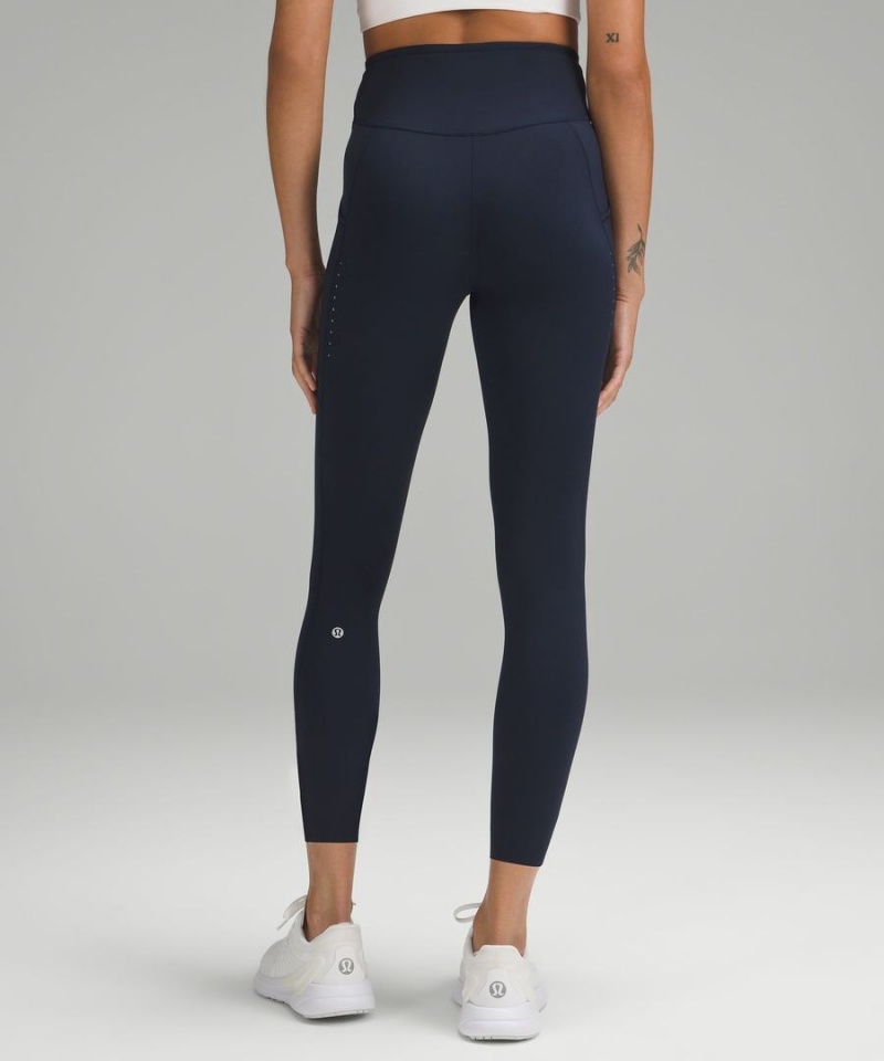 Lululemon Fast and Free High-Rise 25” Pockets Updated Tights Dam Marinblå Sverige | VOPSUH589