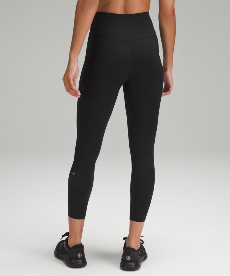 Lululemon Fast and Free High-Rise 25” Pockets Updated Tights Dam Svarta Sverige | FNBKLC398