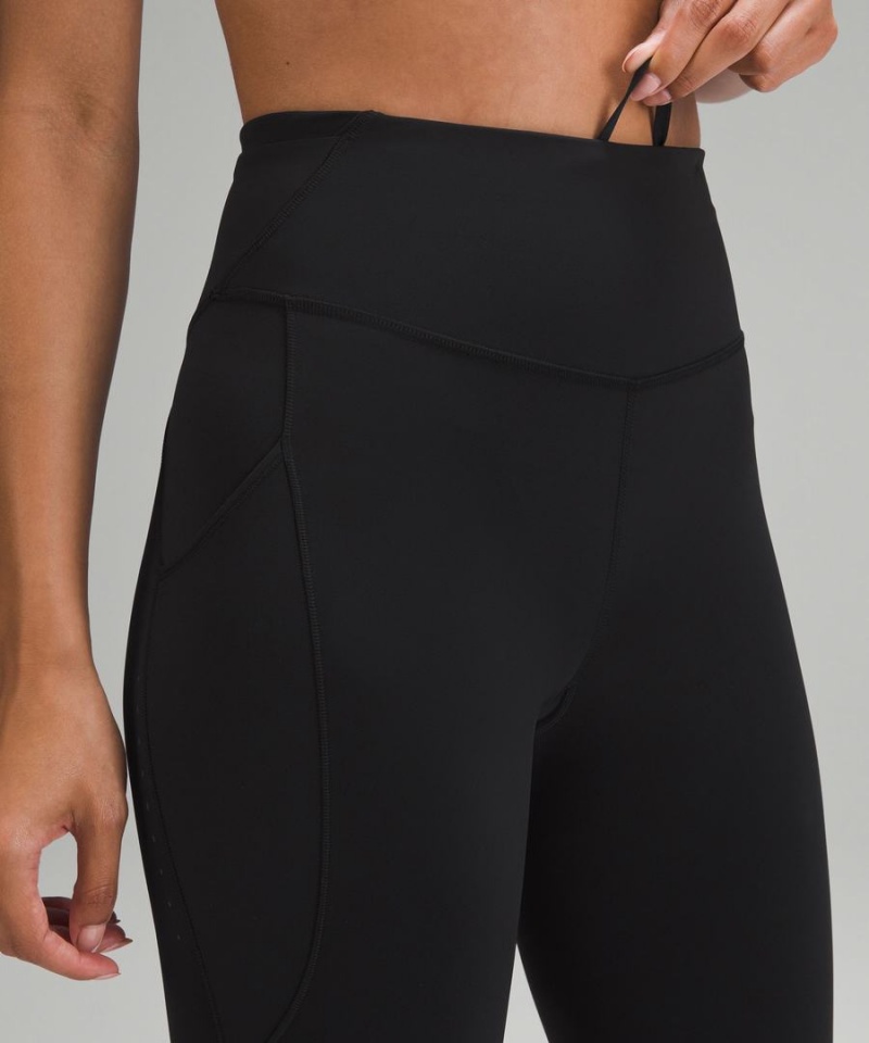 Lululemon Fast and Free High-Rise 25” Pockets Updated Tights Dam Svarta Sverige | FNBKLC398