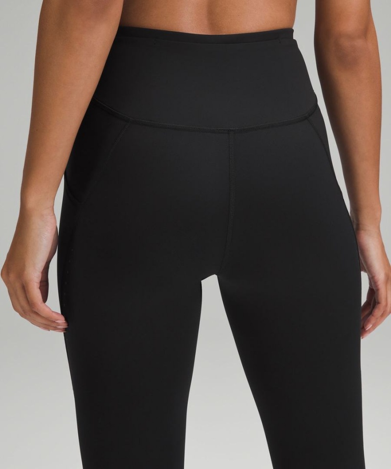 Lululemon Fast and Free High-Rise 25” Pockets Updated Tights Dam Svarta Sverige | FNBKLC398