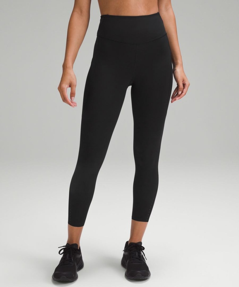 Lululemon Fast and Free High-Rise 25” Pockets Updated Tights Dam Svarta Sverige | FNBKLC398