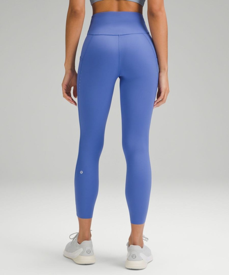 Lululemon Fast and Free High-Rise 25” Pockets Updated Tights Dam Indigo Sverige | LOHJPU214