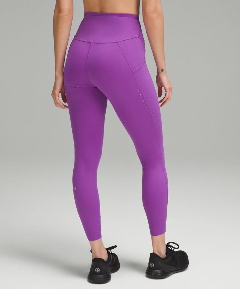 Lululemon Fast and Free High-Rise 25” Pockets Updated Tights Dam Lila Sverige | MAOBUK126