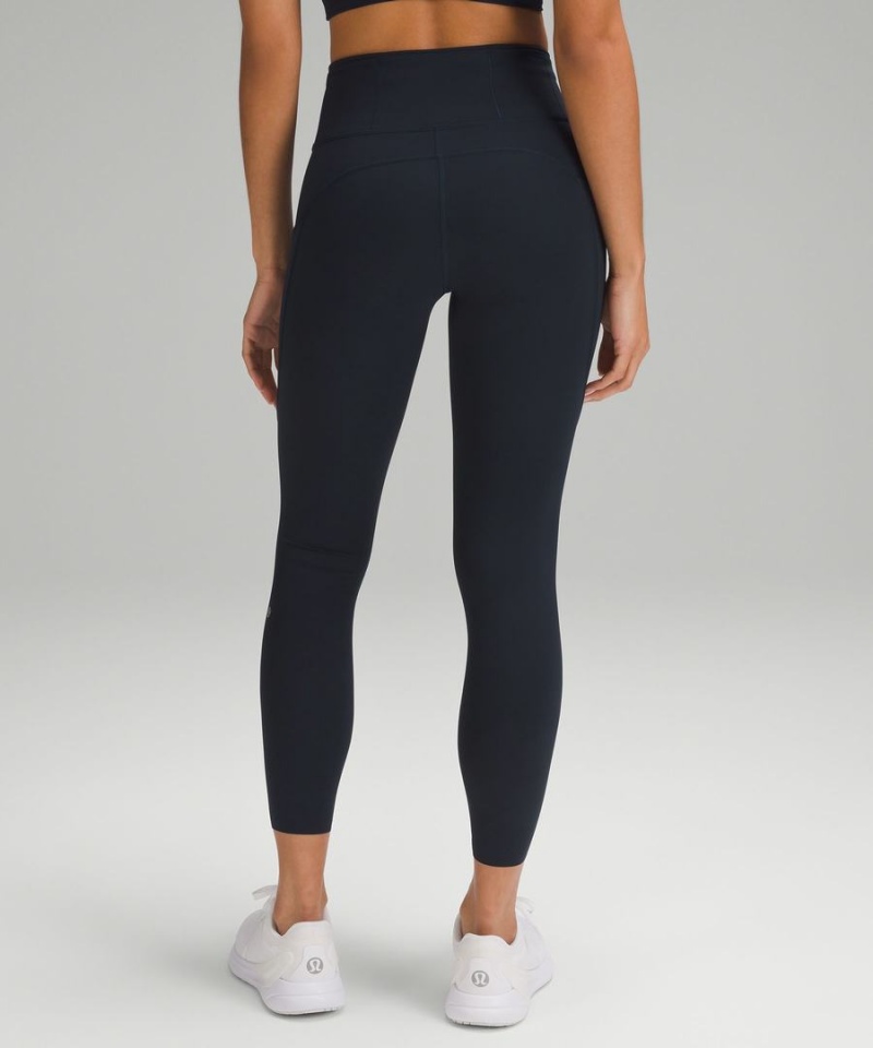Lululemon Fast and Free High-Rise 25” Tights Dam Marinblå Sverige | BWIHOS678