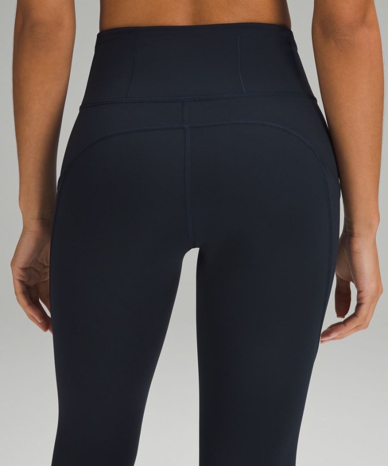 Lululemon Fast and Free High-Rise 25” Tights Dam Marinblå Sverige | BWIHOS678