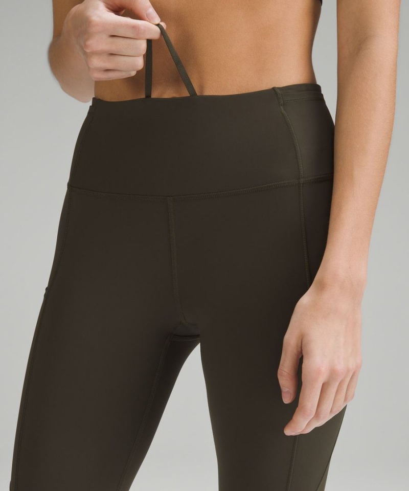 Lululemon Fast and Free High-Rise 25” Tights Dam Mörkolivgröna Sverige | YEJMDZ059