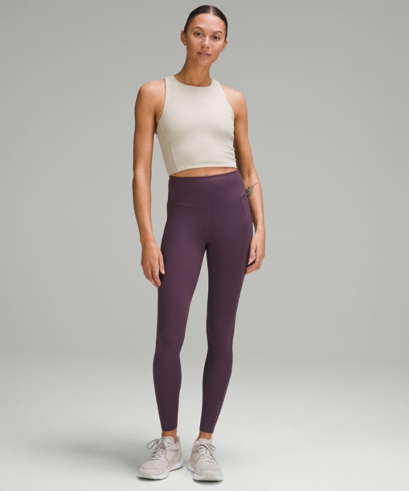 Lululemon Fast and Free High-Rise 28” Pockets Updated Tights Dam Lila Sverige | IKDTXR407