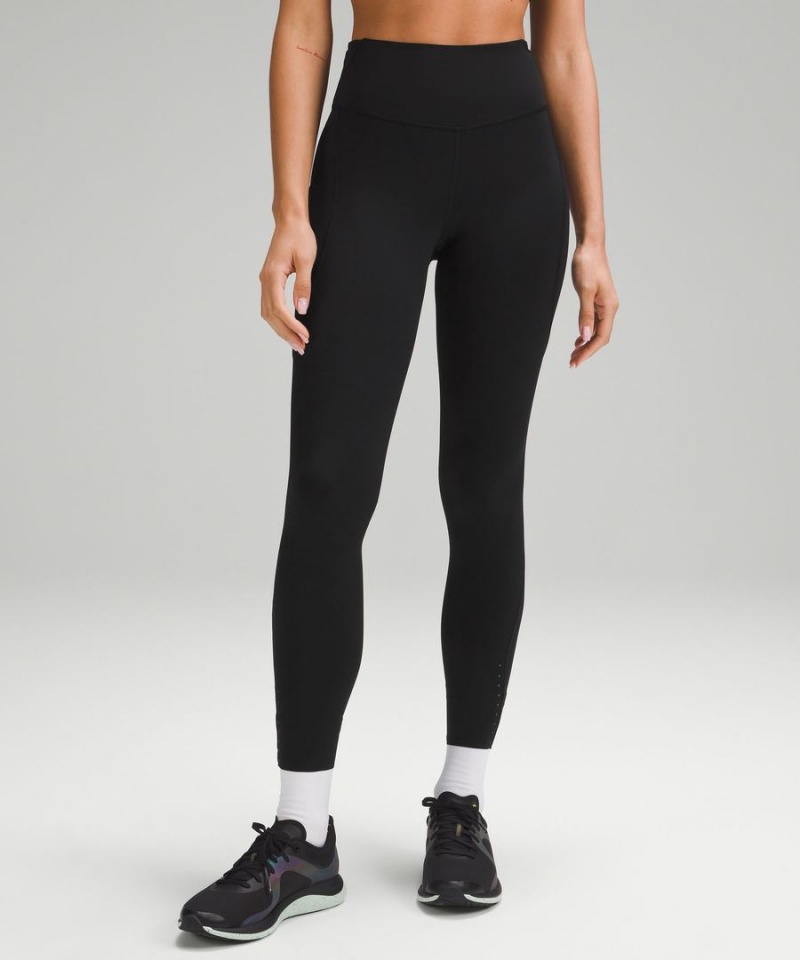Lululemon Fast and Free High-Rise 28” Pockets Updated Tights Dam Svarta Sverige | AJLGWI204