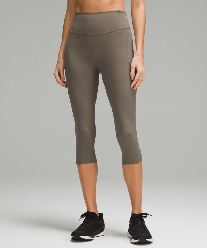 Lululemon Fast and Free High-Rise Crop with Pockets 19 Tights Dam Grå Sverige | KFIOEZ241