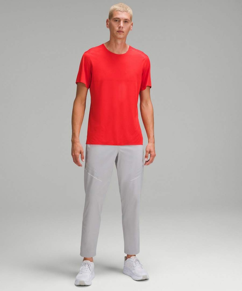 Lululemon Fast and Free Korta-Sleeve T-shirt Herr Röda Sverige | RGNWDY758