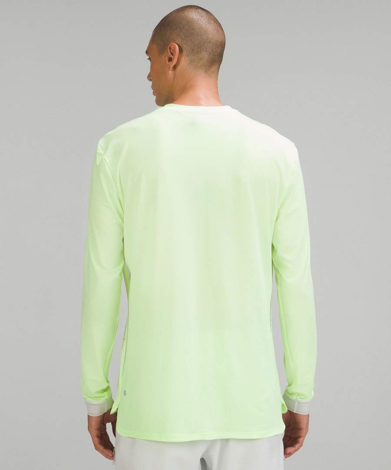 Lululemon Fast and Free Reflective Långärmad Tröja Herr Gröna Sverige | PDNAXE732