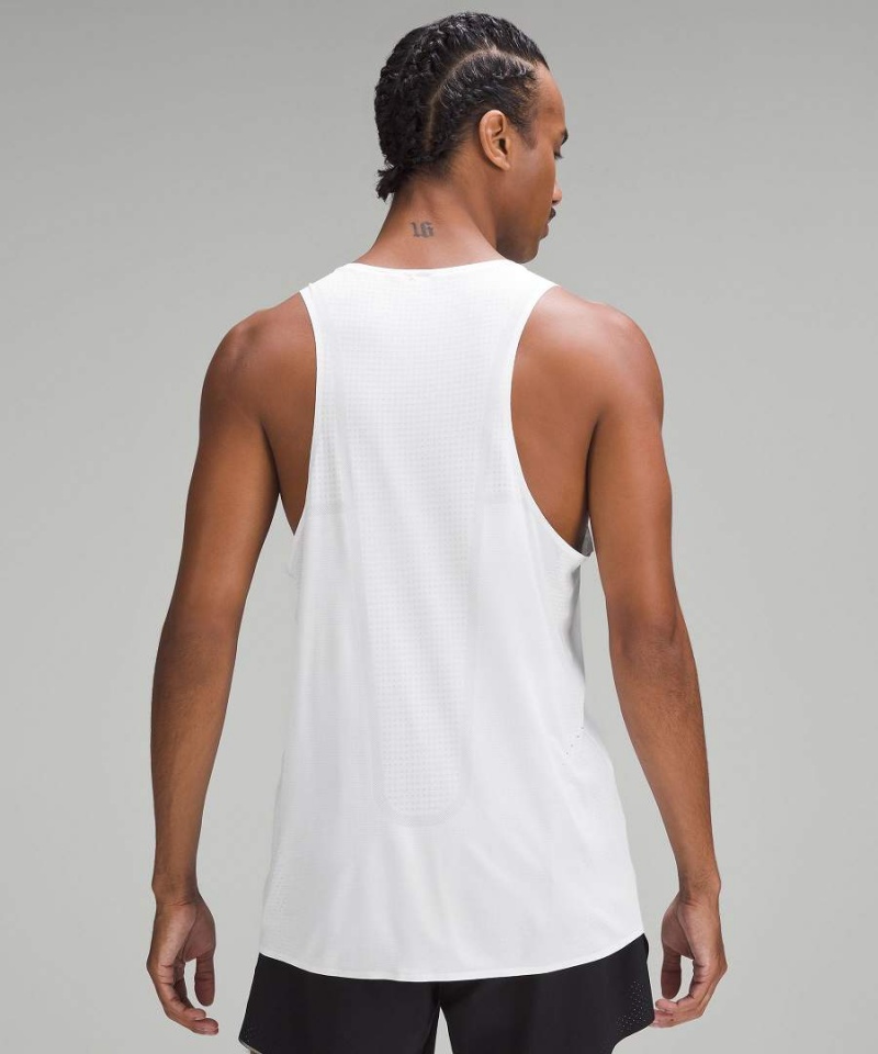 Lululemon Fast and Free Singlet Breathe Linne Herr Vita Sverige | FDZEVK835