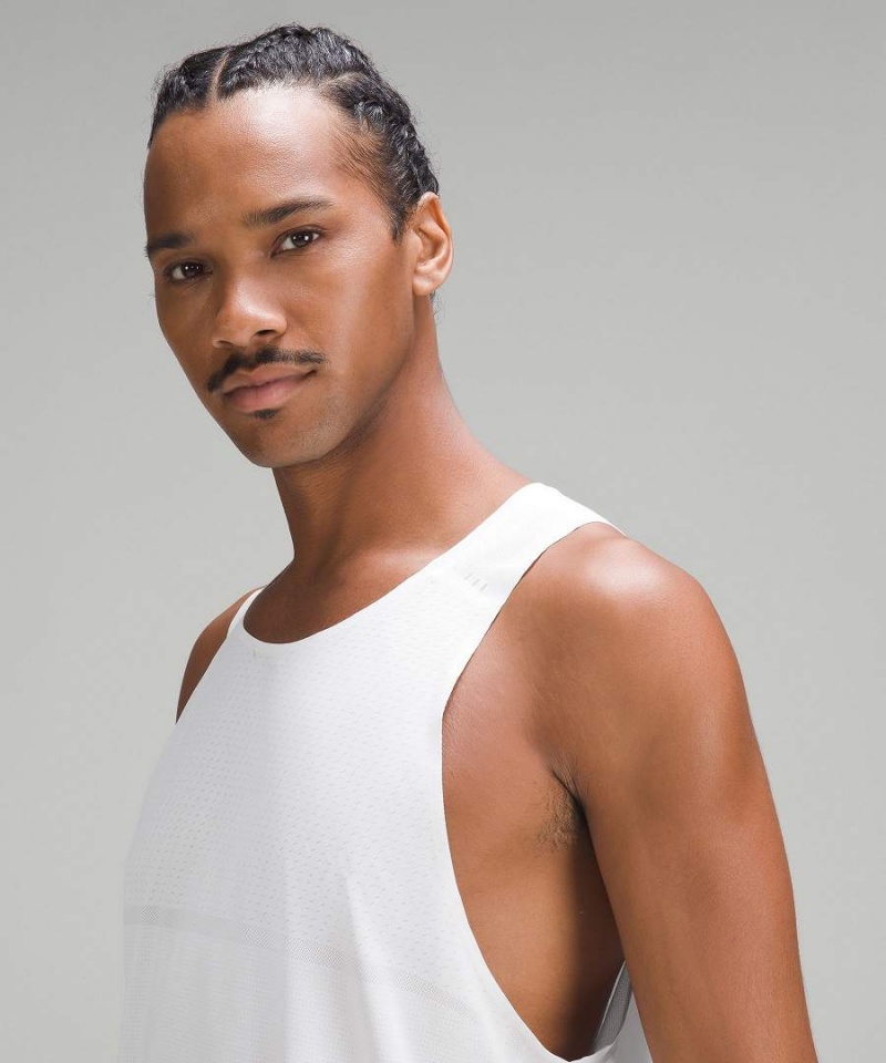 Lululemon Fast and Free Singlet Breathe Linne Herr Vita Sverige | FDZEVK835