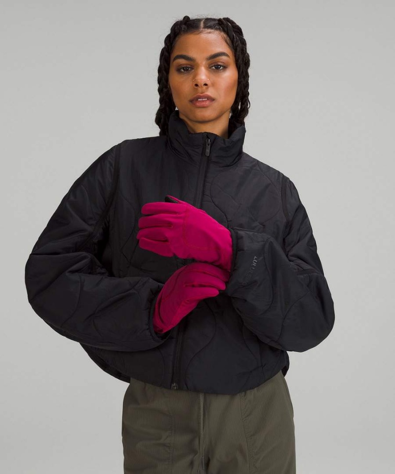 Lululemon Fleece-Fodrade Insulated Handskar Dam Vinröda Sverige | GHJTFN623