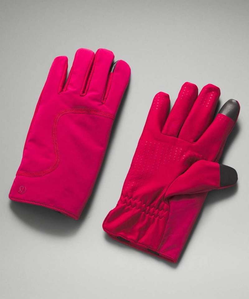 Lululemon Fleece-Fodrade Insulated Handskar Dam Vinröda Sverige | GHJTFN623