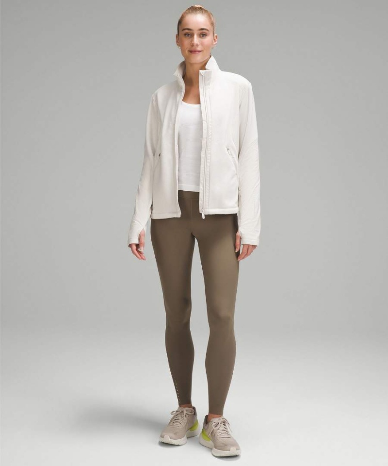 Lululemon Fleece-Fodrade Löpar Jackor Dam Vita Sverige | LJFOTP692