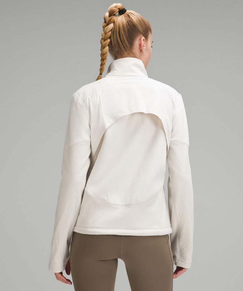 Lululemon Fleece-Fodrade Löpar Jackor Dam Vita Sverige | LJFOTP692