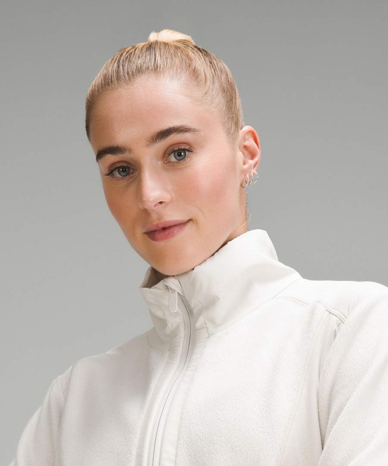 Lululemon Fleece-Fodrade Löpar Jackor Dam Vita Sverige | LJFOTP692