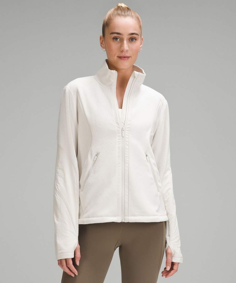 Lululemon Fleece-Fodrade Löpar Jackor Dam Vita Sverige | LJFOTP692