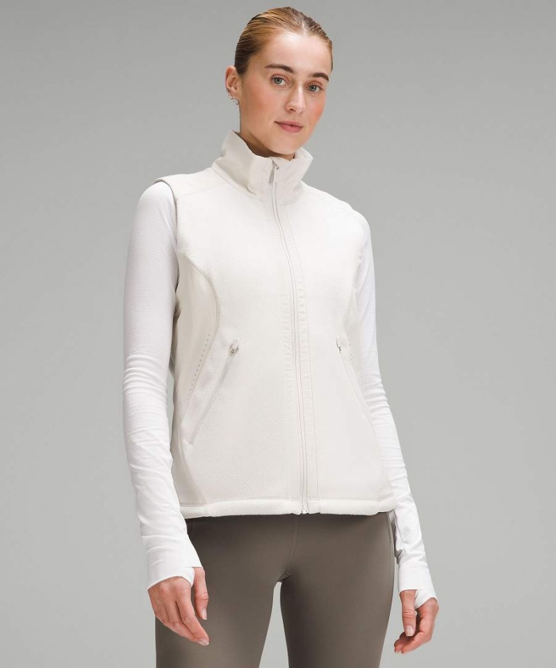 Lululemon Fleece-Fodrade Löpar Väst Dam Vita Sverige | EMPCVH520