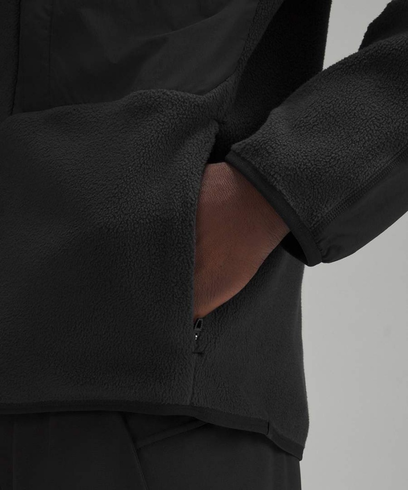 Lululemon Fleece Snap-Front Cardigan Tröjor Herr Svarta Sverige | HWQPMC695