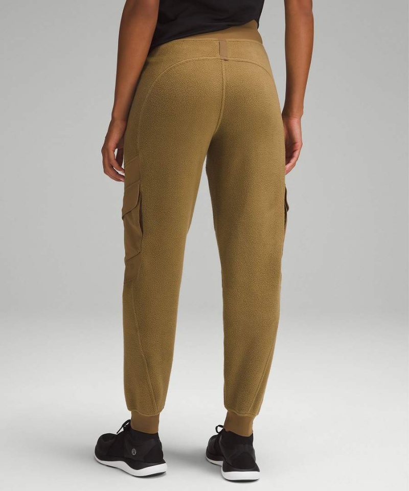 Lululemon Fleece + Ripstop Cargo High-Rise Full Length Vandring Joggingbyxor Dam Khaki Sverige | MLKTWA843