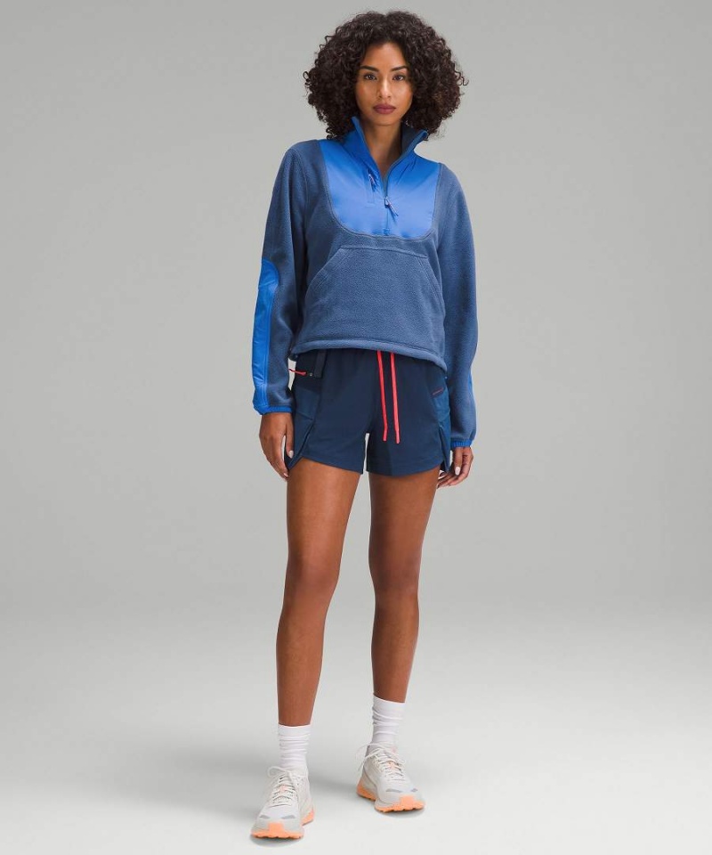 Lululemon Fleece + Ripstop Vandring Pullover Dam Blå Blå Sverige | OCAYLV312