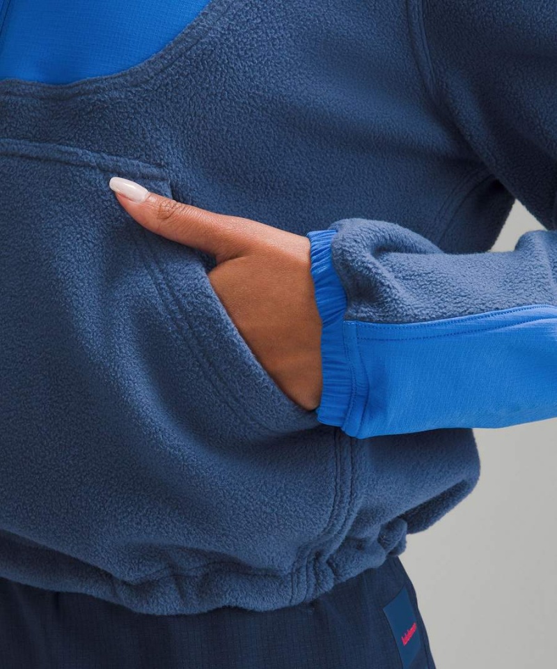 Lululemon Fleece + Ripstop Vandring Pullover Dam Blå Blå Sverige | OCAYLV312