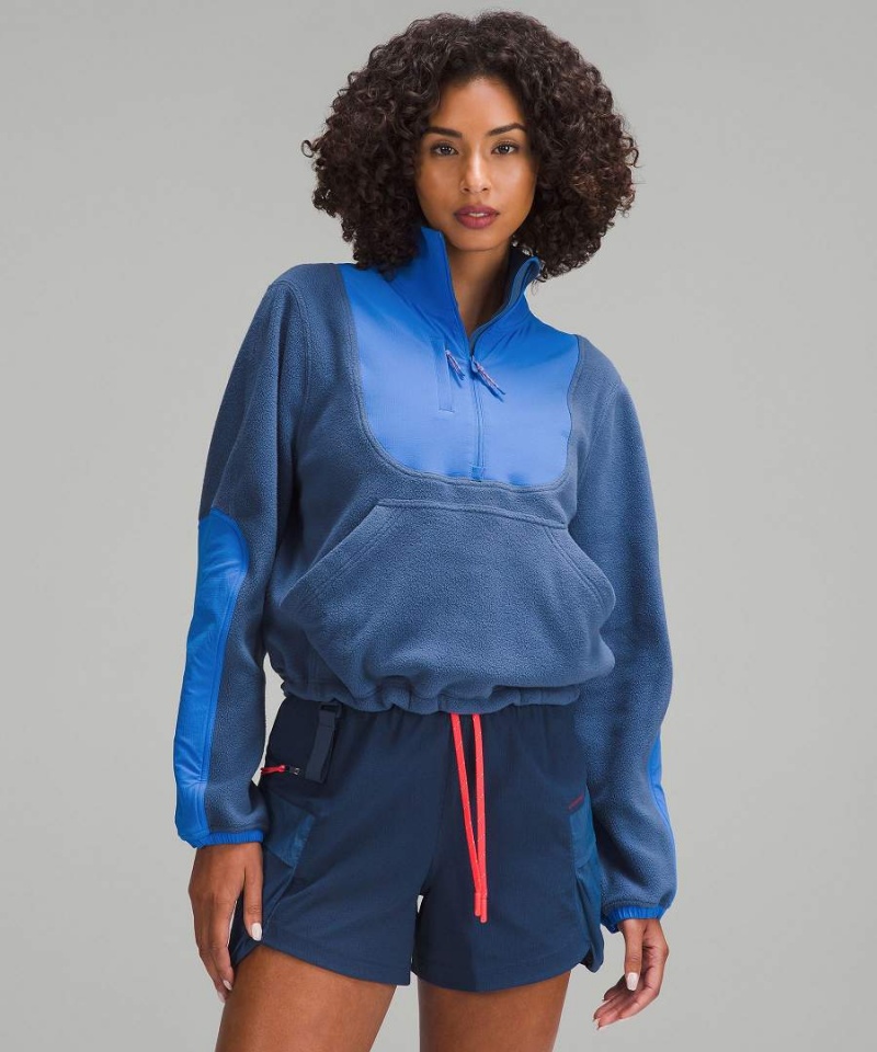 Lululemon Fleece + Ripstop Vandring Pullover Dam Blå Blå Sverige | OCAYLV312