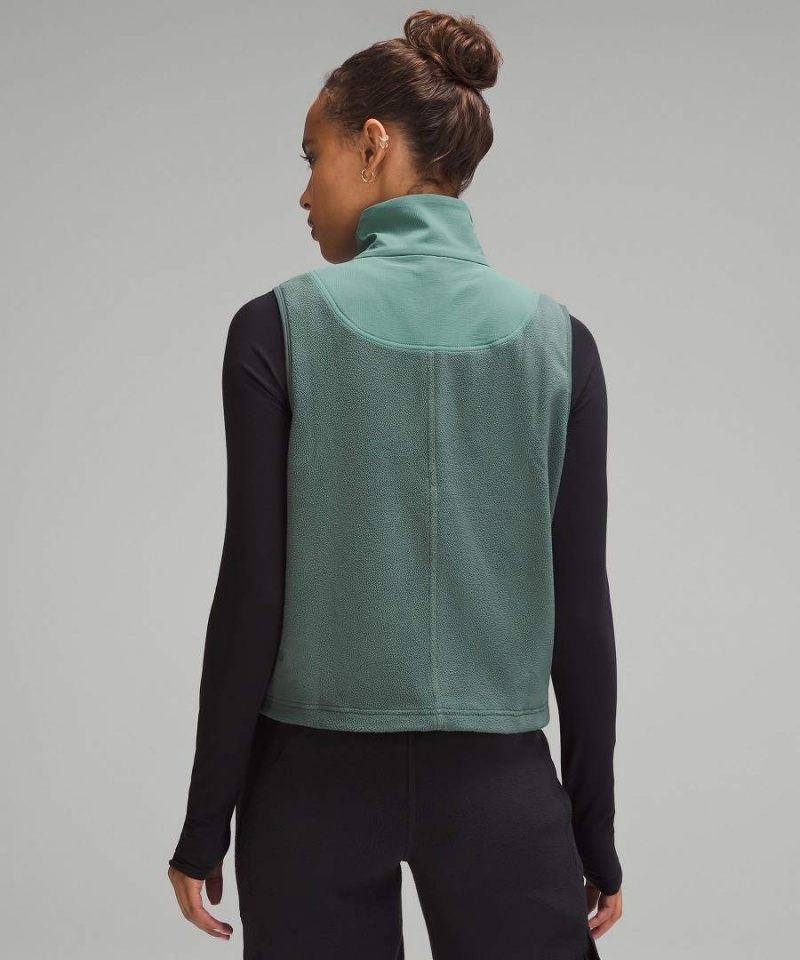 Lululemon Fleece + Ripstop Vandring Väst Dam Mörkgröna Sverige | TAJVNO042