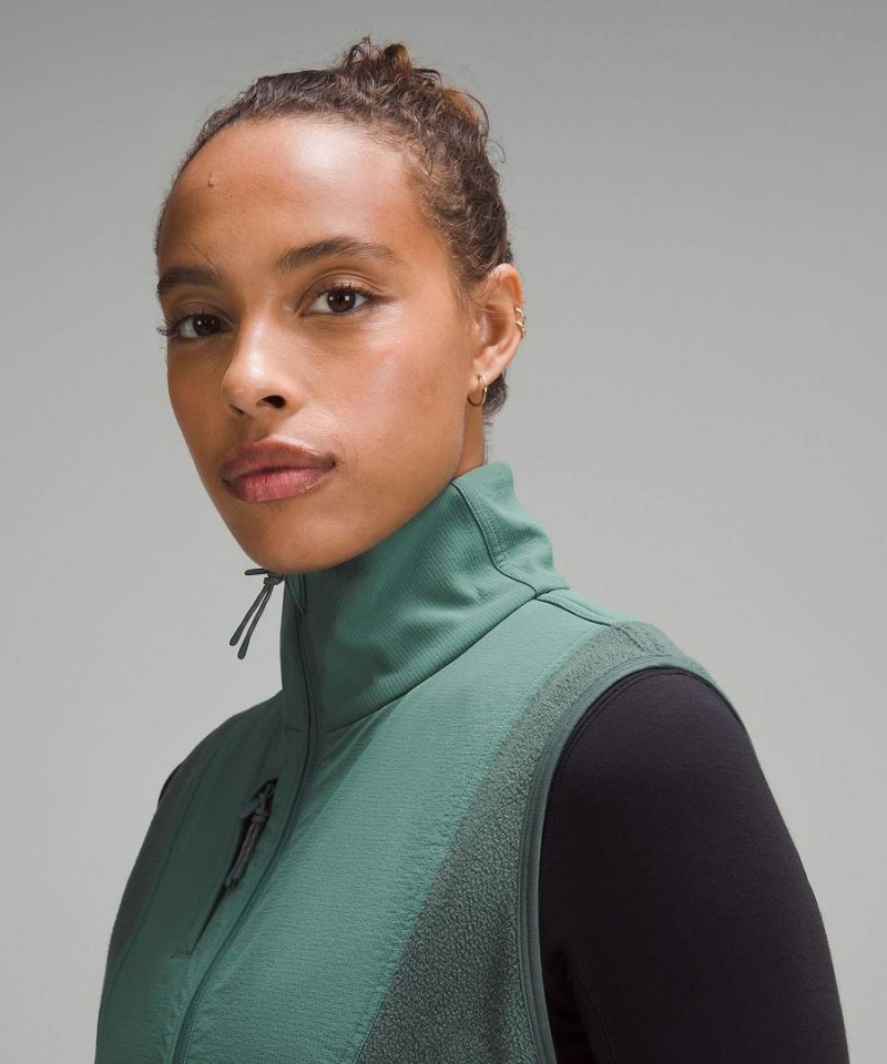 Lululemon Fleece + Ripstop Vandring Väst Dam Mörkgröna Sverige | TAJVNO042