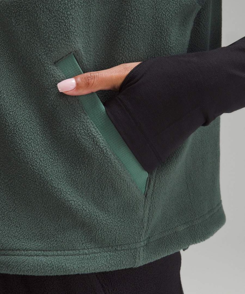 Lululemon Fleece + Ripstop Vandring Väst Dam Mörkgröna Sverige | TAJVNO042