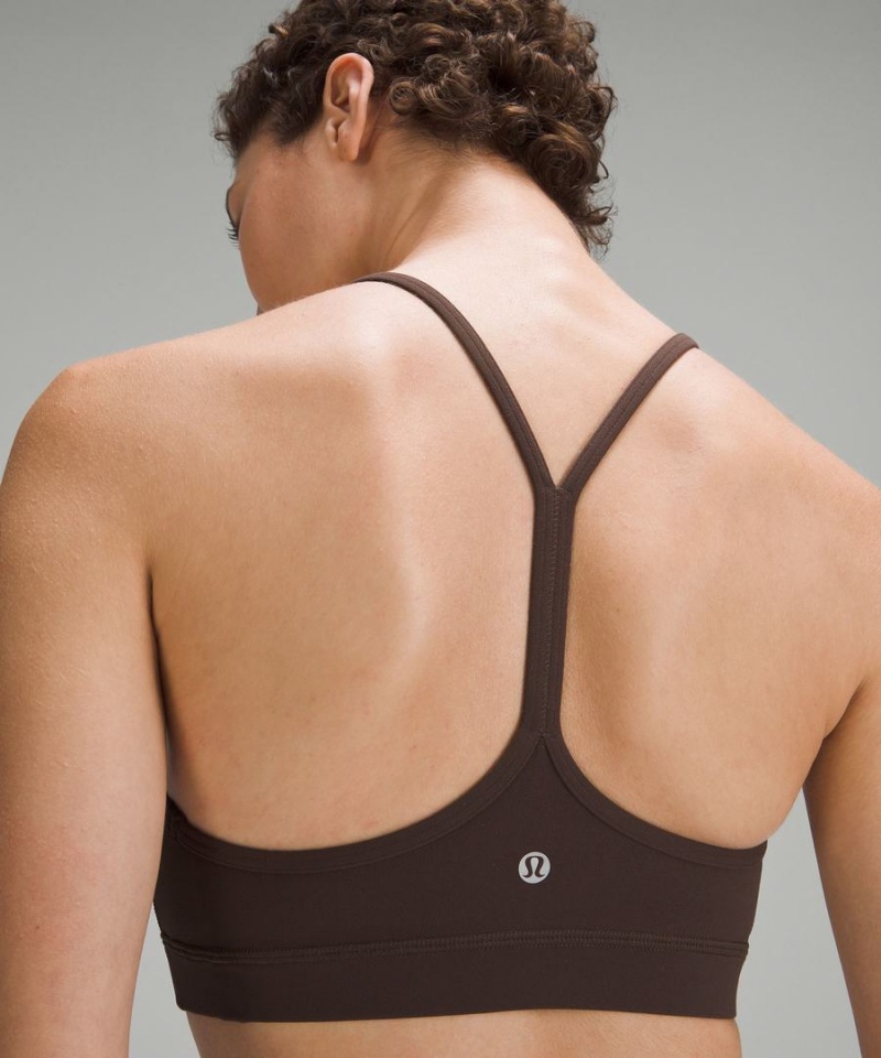 Lululemon Flow Y Bra Nulu Light Support, A–C Cups Sport BH Dam Choklad Sverige | UHEOTX069