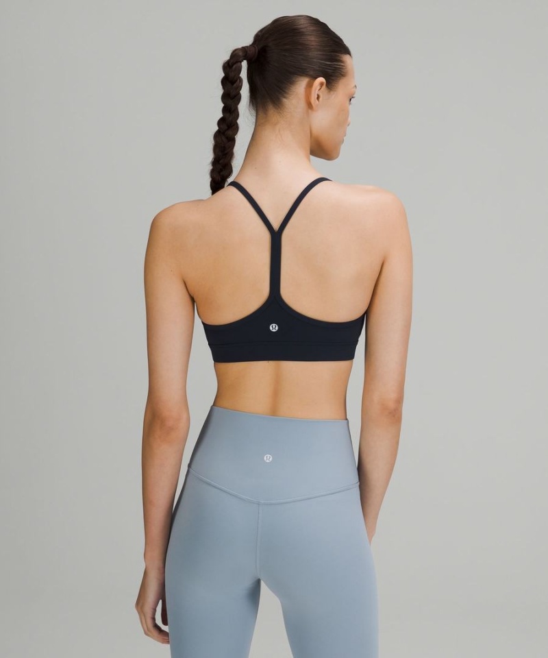 Lululemon Flow Y Bra Nulu Light Support, A–C Cups Sport BH Dam Marinblå Sverige | UAPOCD260