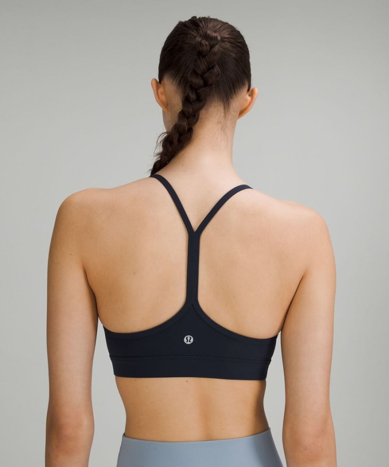 Lululemon Flow Y Bra Nulu Light Support, A–C Cups Sport BH Dam Marinblå Sverige | UAPOCD260