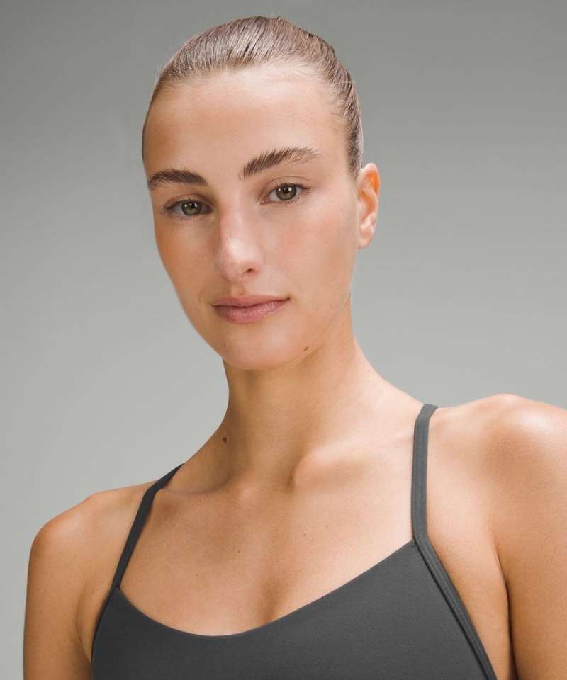 Lululemon Flow Y Bra Nulu Light Support, A–C Cups Sport BH Dam Mörkgrå Sverige | JZRWCU279