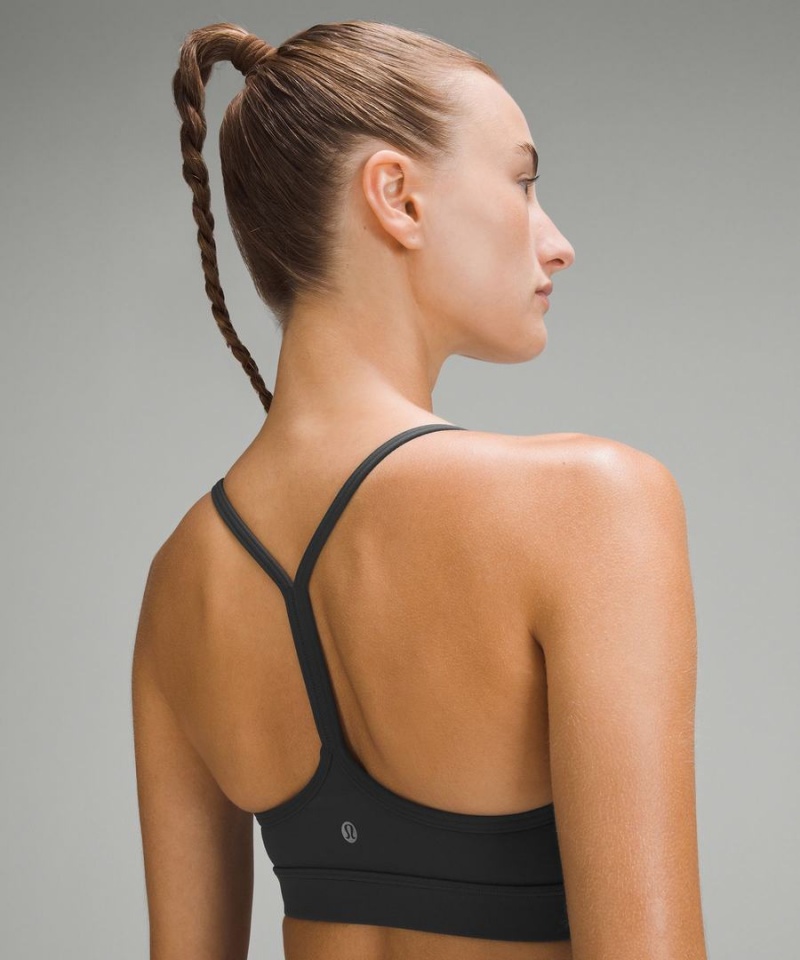 Lululemon Flow Y Bra Nulu Light Support, A–C Cups Sport BH Dam Mörkgrå Sverige | JZRWCU279