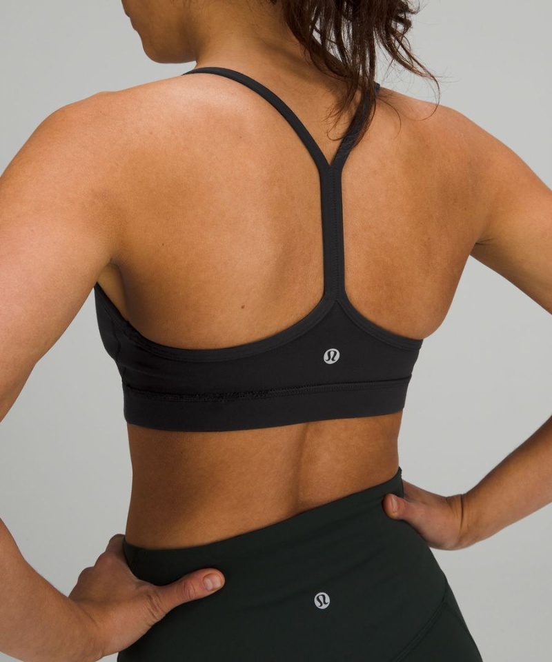 Lululemon Flow Y Bra Nulu Light Support, A–C Cups Sport BH Dam Svarta Sverige | UMLEIY849